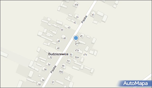 Budziszewice, Paska Jana Chryzostoma, 47, mapa Budziszewice