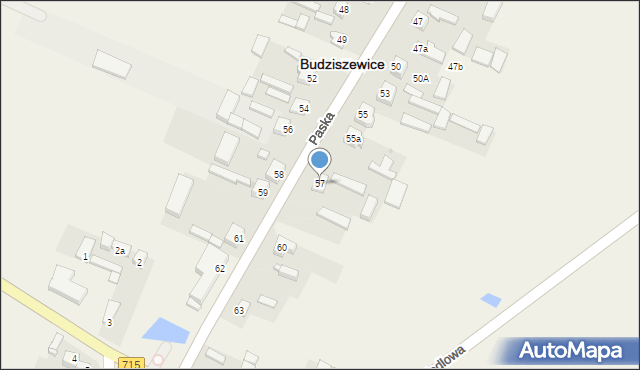 Budziszewice, Paska Jana Chryzostoma, 57, mapa Budziszewice