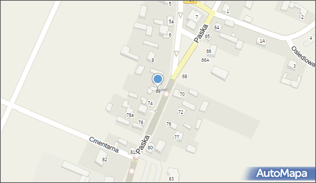 Budziszewice, Paska Jana Chryzostoma, 69, mapa Budziszewice