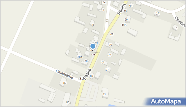 Budziszewice, Paska Jana Chryzostoma, 74c, mapa Budziszewice