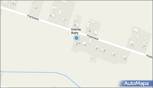 Bujny, Parkowa, 12, mapa Bujny