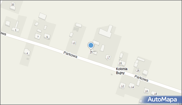 Bujny, Parkowa, 15, mapa Bujny