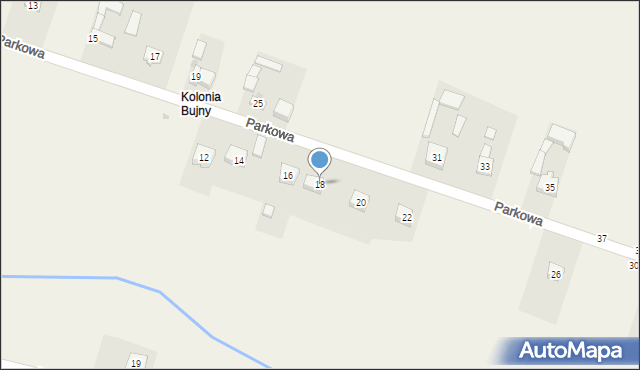 Bujny, Parkowa, 18, mapa Bujny