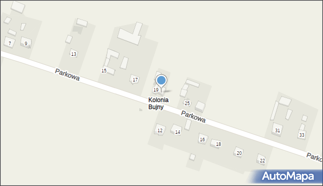 Bujny, Parkowa, 21, mapa Bujny