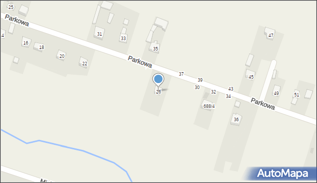 Bujny, Parkowa, 26, mapa Bujny