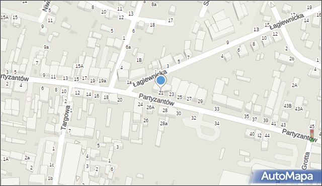 Busko-Zdrój, Partyzantów, 21, mapa Busko-Zdrój