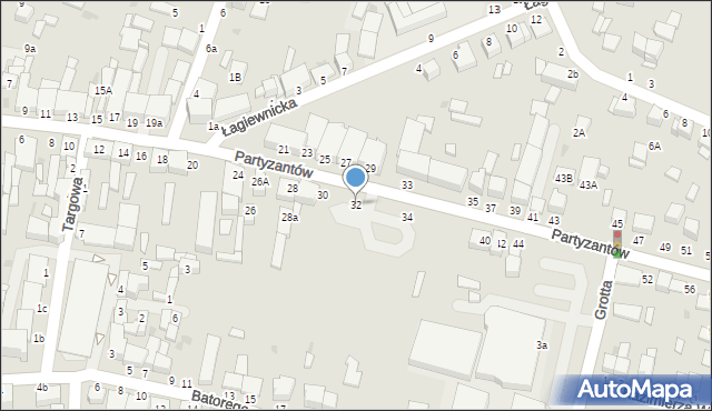 Busko-Zdrój, Partyzantów, 32, mapa Busko-Zdrój