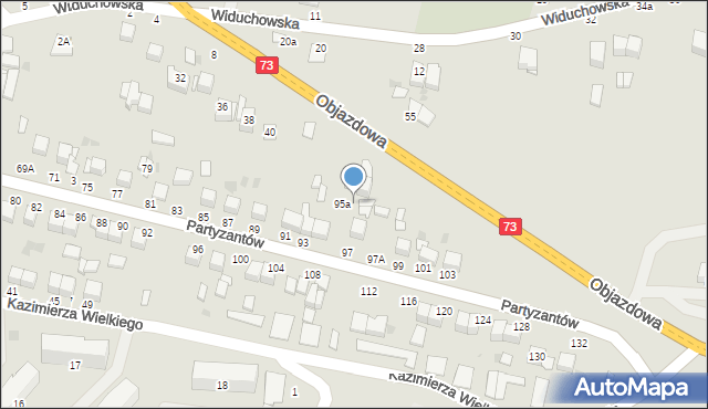 Busko-Zdrój, Partyzantów, 95b, mapa Busko-Zdrój