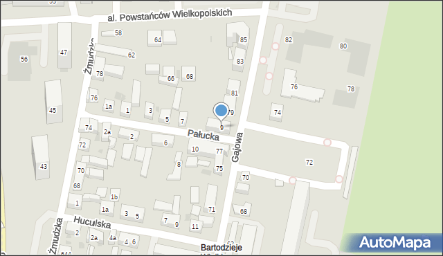 Bydgoszcz, Pałucka, 9, mapa Bydgoszczy