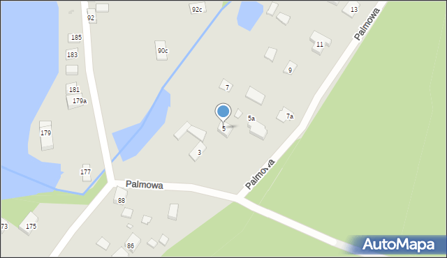 Bydgoszcz, Palmowa, 5, mapa Bydgoszczy