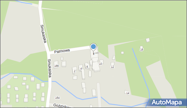 Bydgoszcz, Palmowa, 8, mapa Bydgoszczy