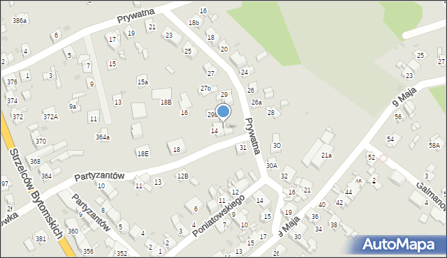 Bytom, Partyzantów, 15, mapa Bytomia