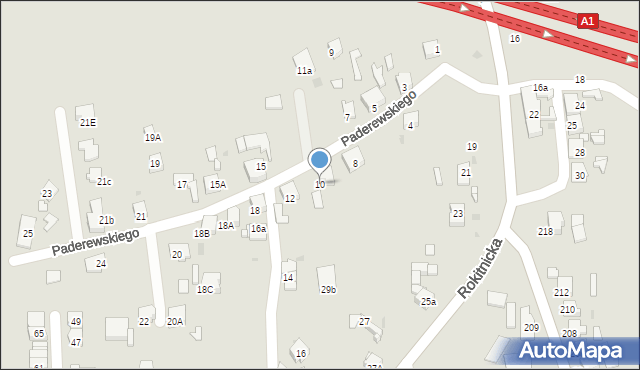 Bytom, Paderewskiego Ignacego Jana, 10, mapa Bytomia