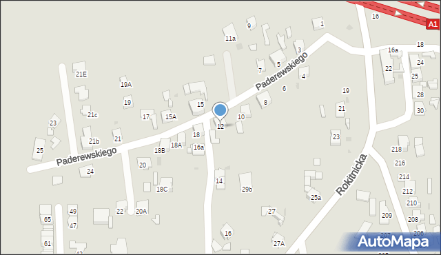 Bytom, Paderewskiego Ignacego Jana, 12, mapa Bytomia