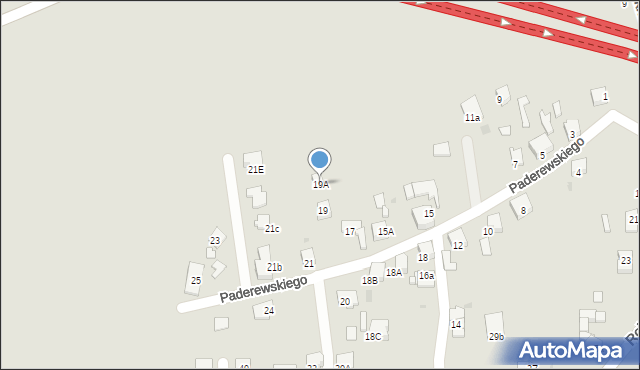 Bytom, Paderewskiego Ignacego Jana, 19A, mapa Bytomia