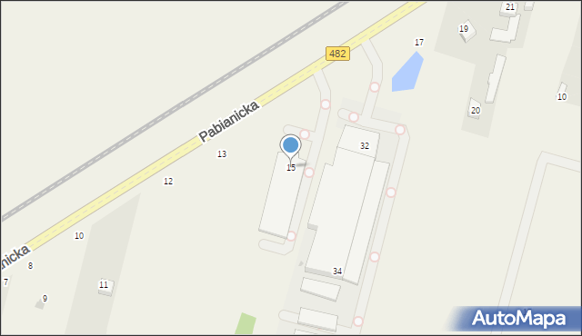 Chechło Pierwsze, Pabianicka, 15, mapa Chechło Pierwsze