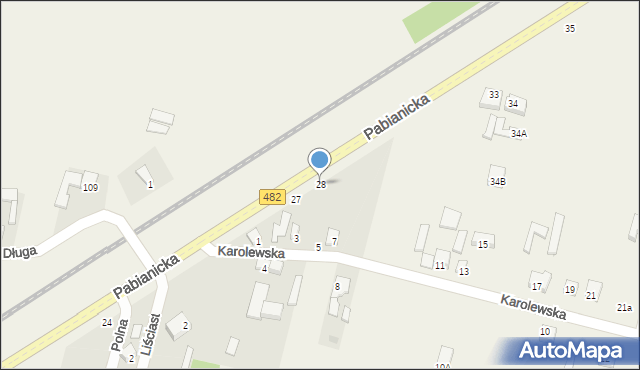 Chechło Pierwsze, Pabianicka, 28, mapa Chechło Pierwsze