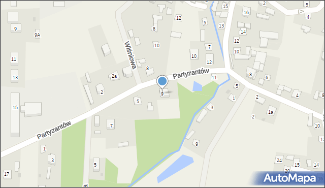 Chlewiska, Partyzantów, 9, mapa Chlewiska