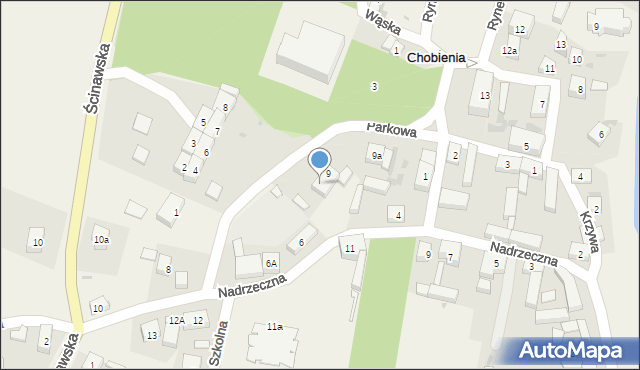 Chobienia, Parkowa, 9/2, mapa Chobienia