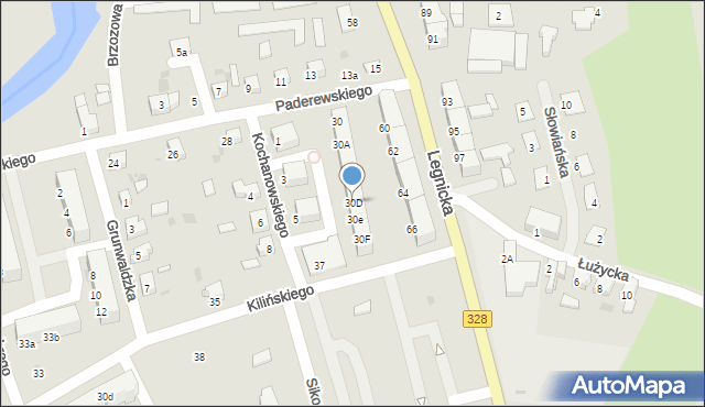Chojnów, Paderewskiego Ignacego Jana, 30D, mapa Chojnów