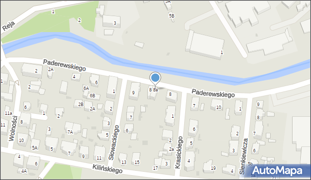 Chojnów, Paderewskiego Ignacego Jana, 8a, mapa Chojnów