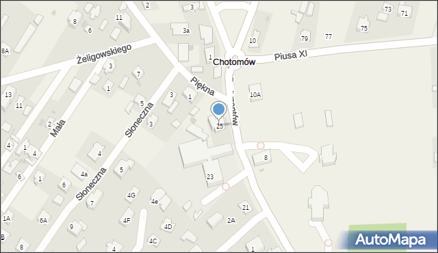 Chotomów, Partyzantów, 25, mapa Chotomów