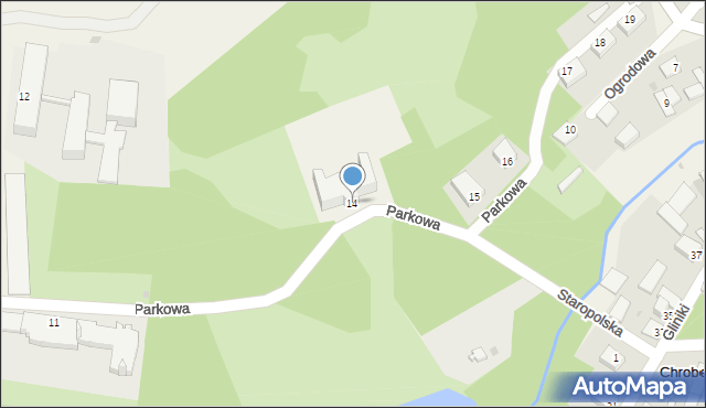 Chroberz, Parkowa, 14, mapa Chroberz