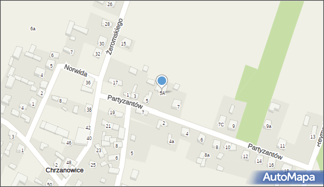 Chrzanowice, Partyzantów, 5A, mapa Chrzanowice