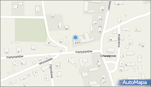 Chwalęcice, Parkowa, 4, mapa Chwalęcice