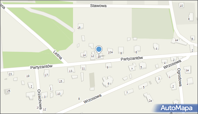 Chwalęcice, Partyzantów, 10, mapa Chwalęcice