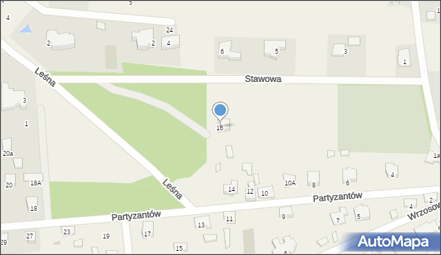 Chwalęcice, Partyzantów, 16, mapa Chwalęcice