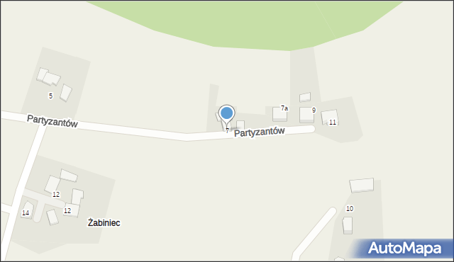 Chybie, Partyzantów, 7, mapa Chybie