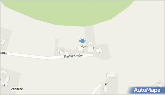 Chybie, Partyzantów, 7a, mapa Chybie