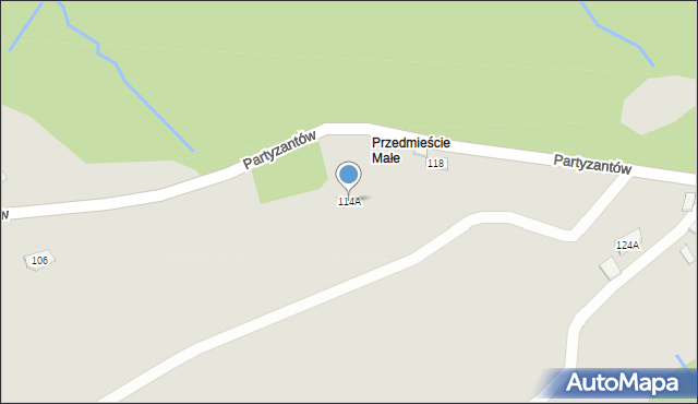 Ciężkowice, Partyzantów, 114A, mapa Ciężkowice