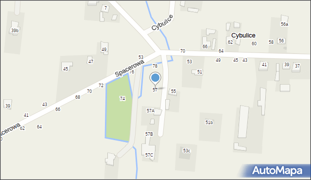 Cybulice, Partyzantów, 57, mapa Cybulice