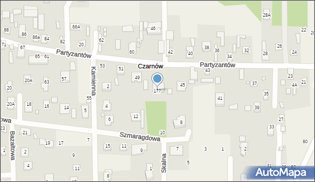 Czarnów, Partyzantów, 177, mapa Czarnów