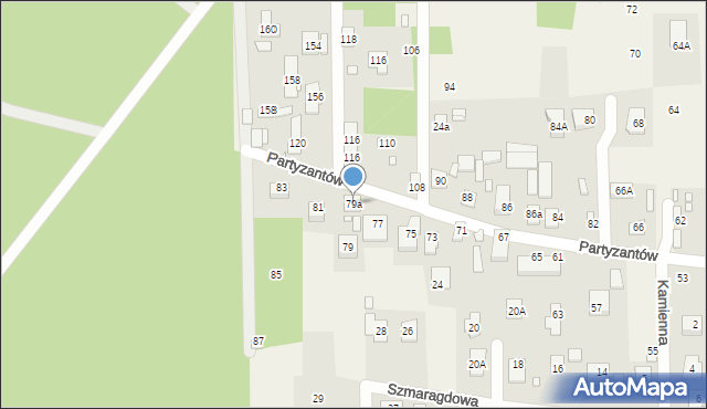 Czarnów, Partyzantów, 79a, mapa Czarnów