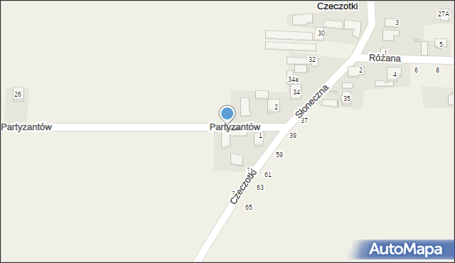 Czeczotki, Partyzantów, 3, mapa Czeczotki