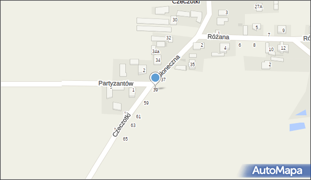 Czeczotki, Partyzantów, 39, mapa Czeczotki