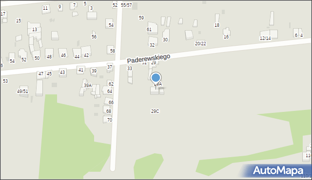 Częstochowa, Paderewskiego Ignacego Jana, 29B, mapa Częstochowy