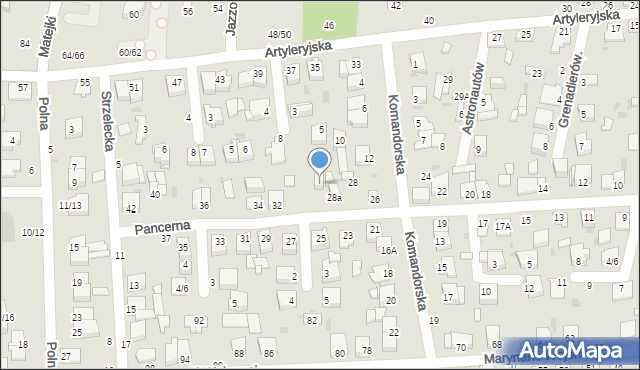 Częstochowa, Pancerna, 30, mapa Częstochowy