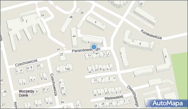 Częstochowa, Parandowskiego Jana, 9, mapa Częstochowy