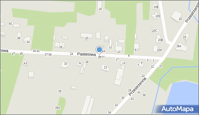 Częstochowa, Pastelowa, 25, mapa Częstochowy