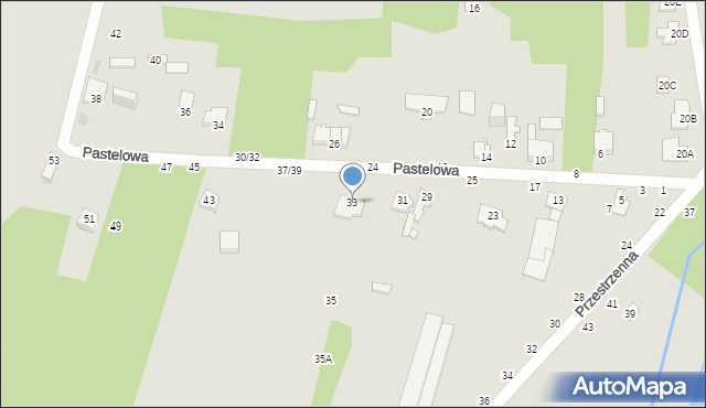 Częstochowa, Pastelowa, 33, mapa Częstochowy