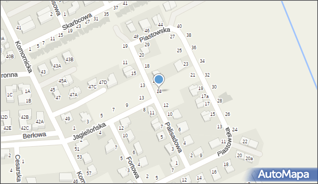 Dąbrówka, Palisadowa, 14, mapa Dąbrówka