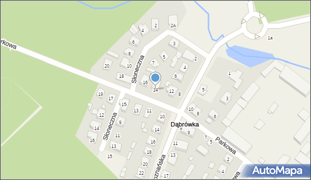 Dąbrówka, Parkowa, 14, mapa Dąbrówka