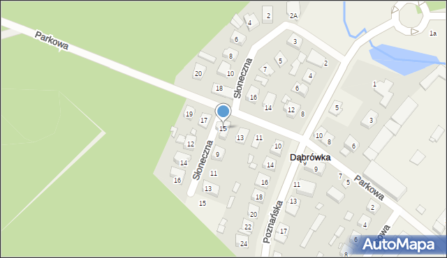 Dąbrówka, Parkowa, 15, mapa Dąbrówka