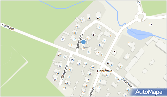 Dąbrówka, Parkowa, 16, mapa Dąbrówka