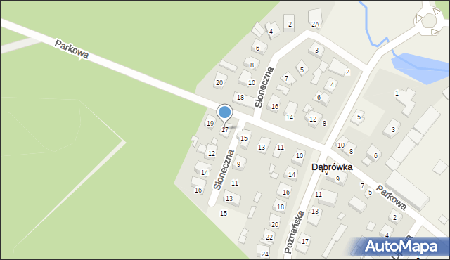 Dąbrówka, Parkowa, 17, mapa Dąbrówka