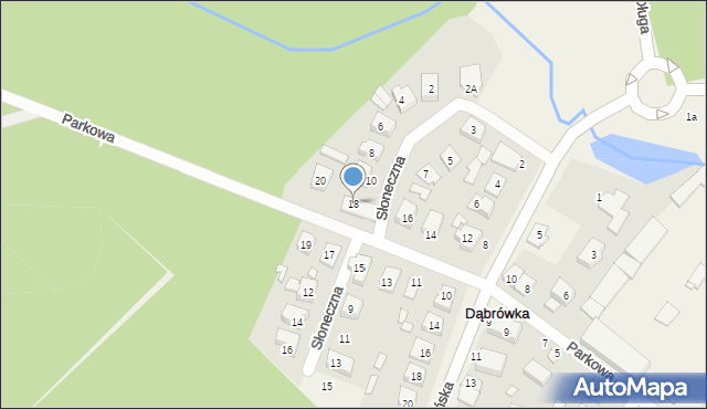 Dąbrówka, Parkowa, 18, mapa Dąbrówka